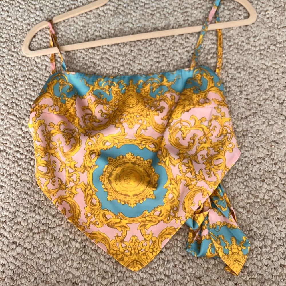Silk Wrap Top-Tie in the back